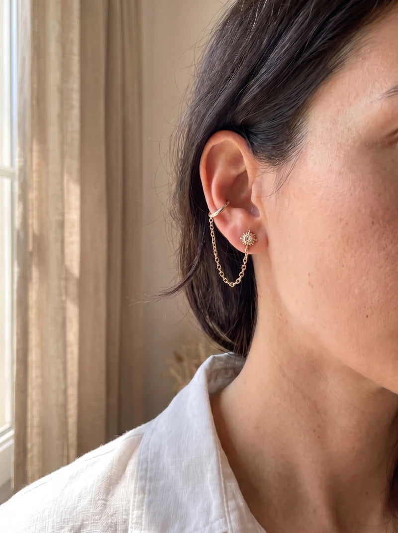 Bijou d’Oreille Solstice – Doré ou Argent