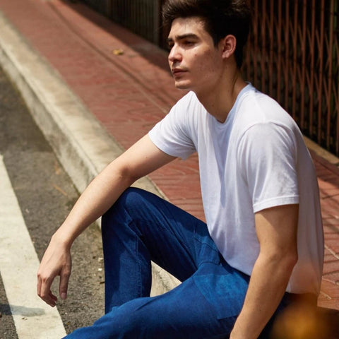 Rizières Bleues – Pantalon en coton indigo naturel (unisexe)
