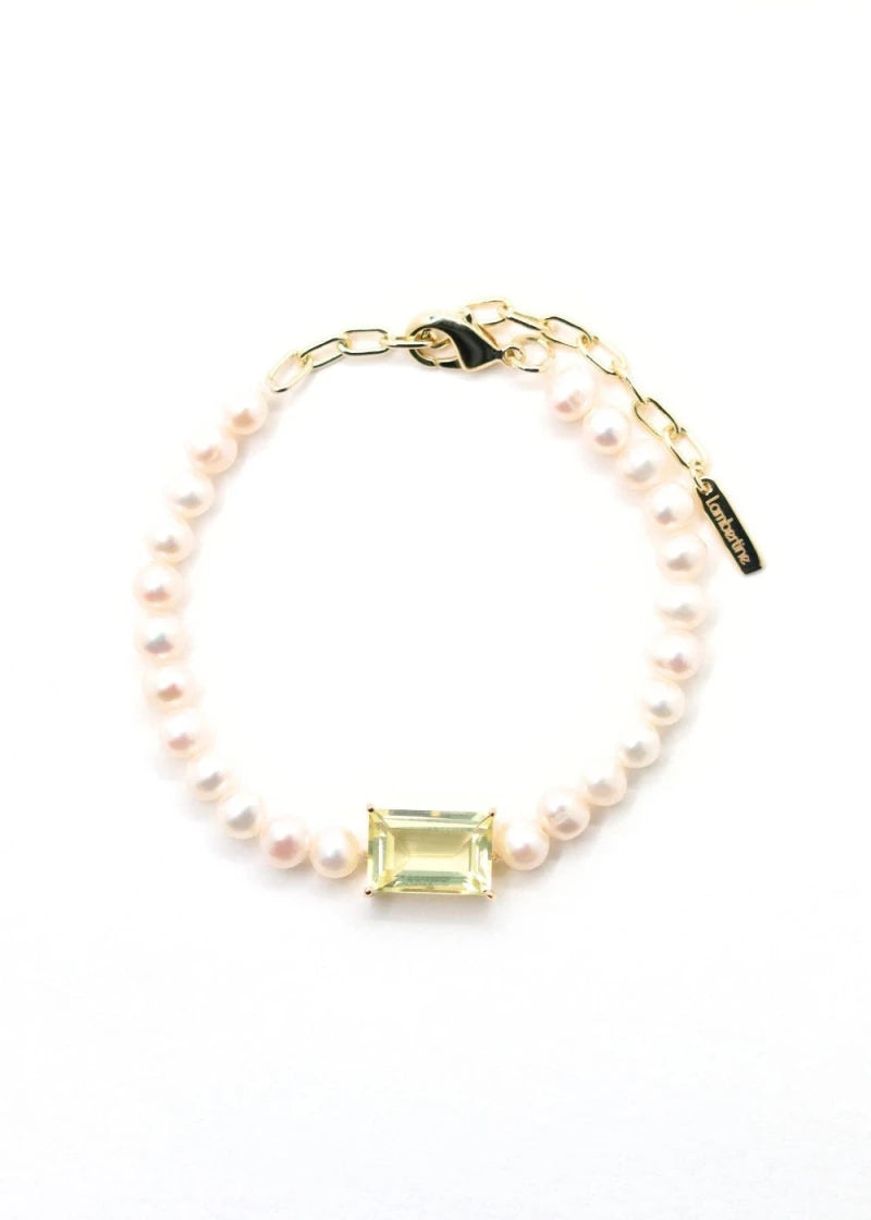 Bracelet Colette Perles d'eau douce et Quartz citron