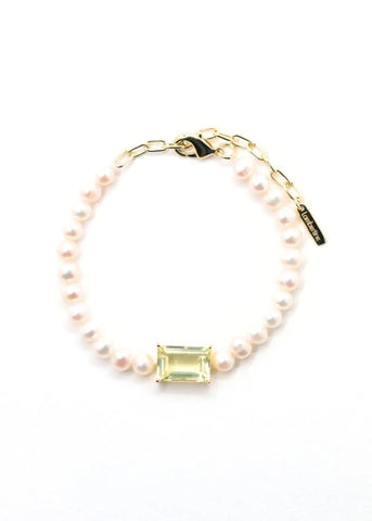 Bracelet Colette Perles d'eau douce et Quartz citron