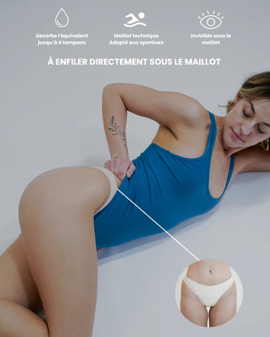 SOUS MAILLOT MENSTRUEL SPORT - VANILLE