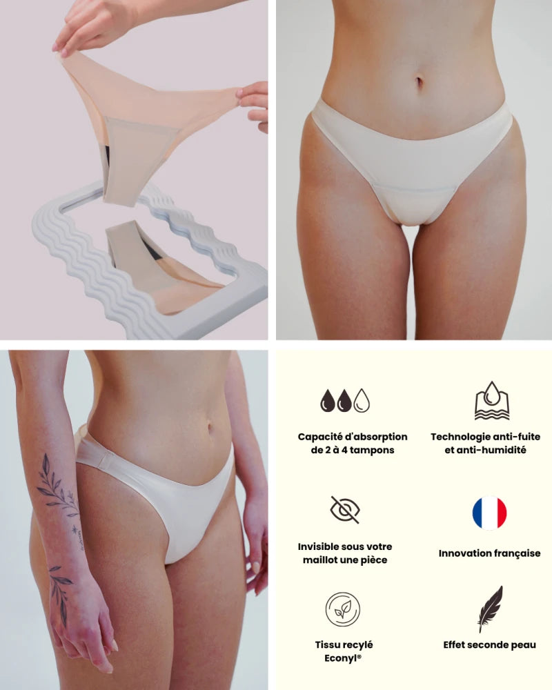 SOUS MAILLOT MENSTRUEL SPORT - VANILLE
