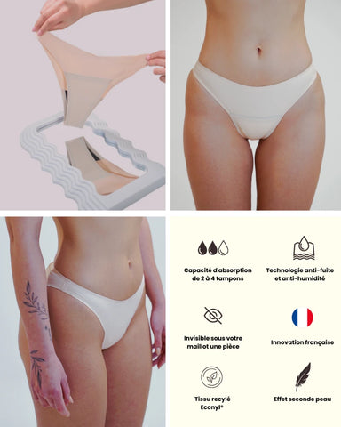 SOUS MAILLOT MENSTRUEL SPORT - VANILLE