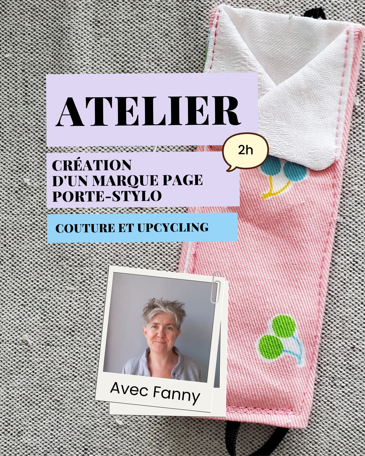 Atelier couture : création d'un marque page et porte stylo
