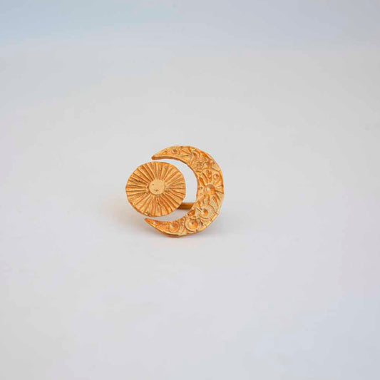 Bague ajustable Lune "Day and Night" de Nounzein
