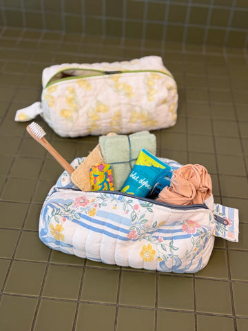Grande trousse de toilette en tissus recyclés