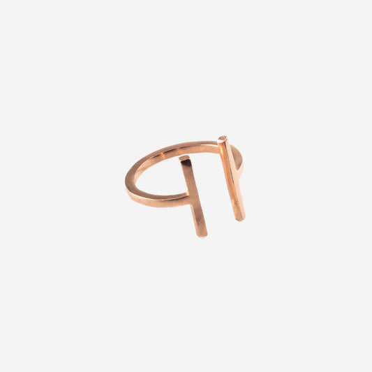 Bague T ajustable en or rosé | Armada - Meanwhile Boutique