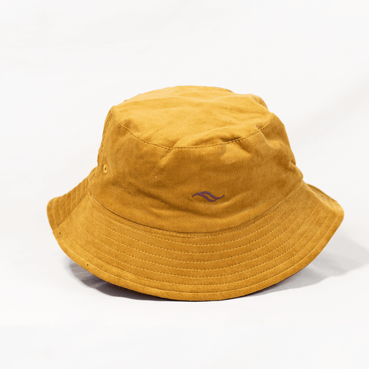 Bob unisexe réversible en coton jaune et prune