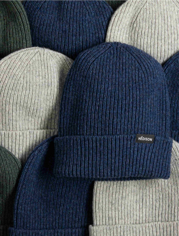 Bonnet épais en laine verte, bonnet d'hiver confortable fait main,  accessoires d'automne unisexes, Seigle -  France