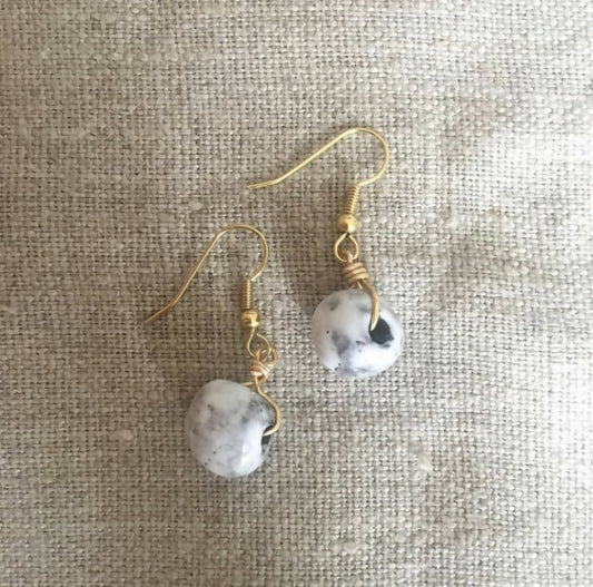 Boucles d'oreille perle blanche - Meanwhile Boutique