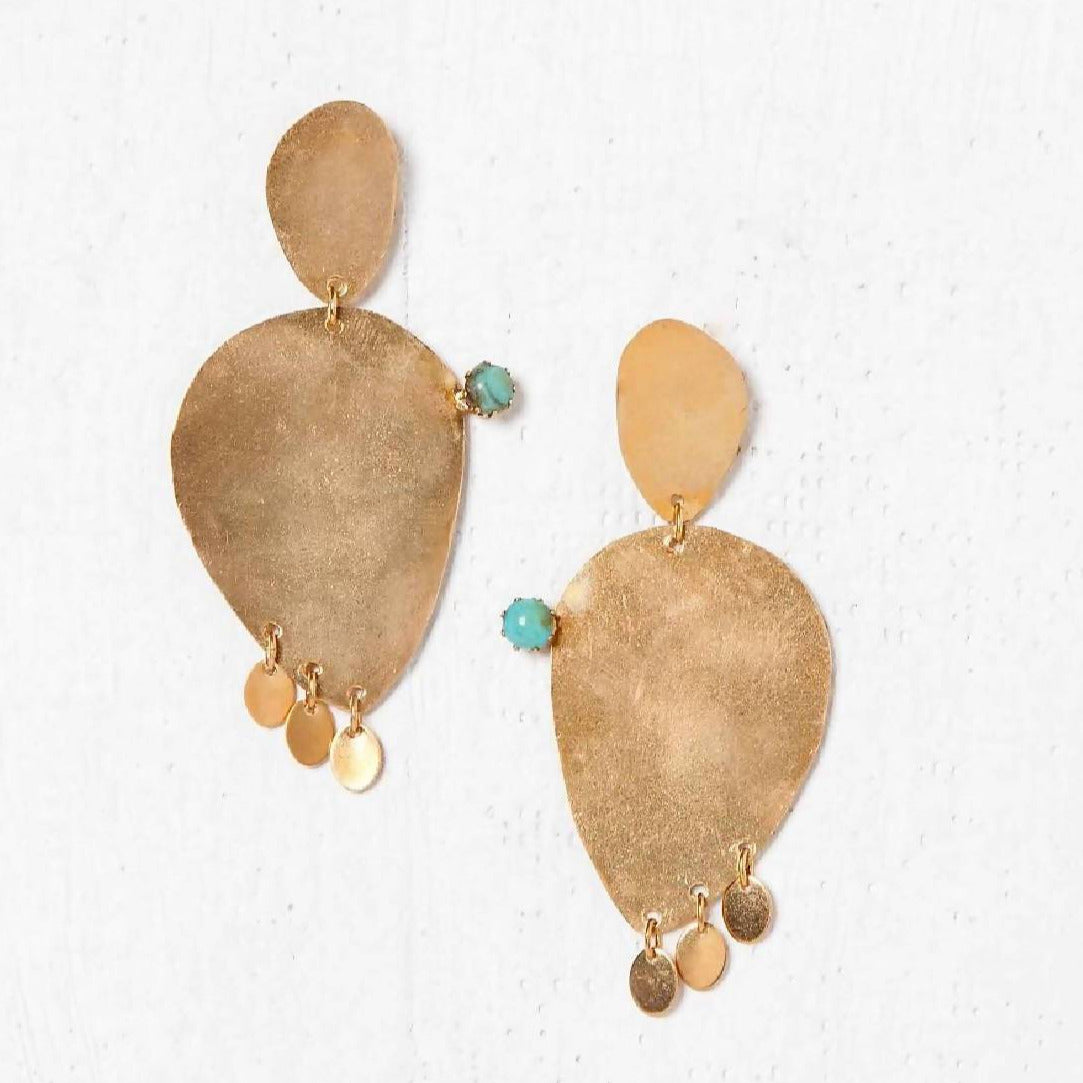 Boucles d'oreilles Cactus I Plusieurs coloris de pierres - Meanwhile Boutique