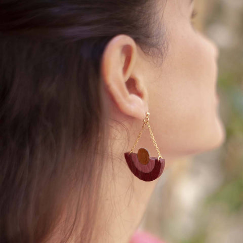 Boucles d'oreilles matière végétale Gloria I Plusieurs coloris - Meanwhile Boutique