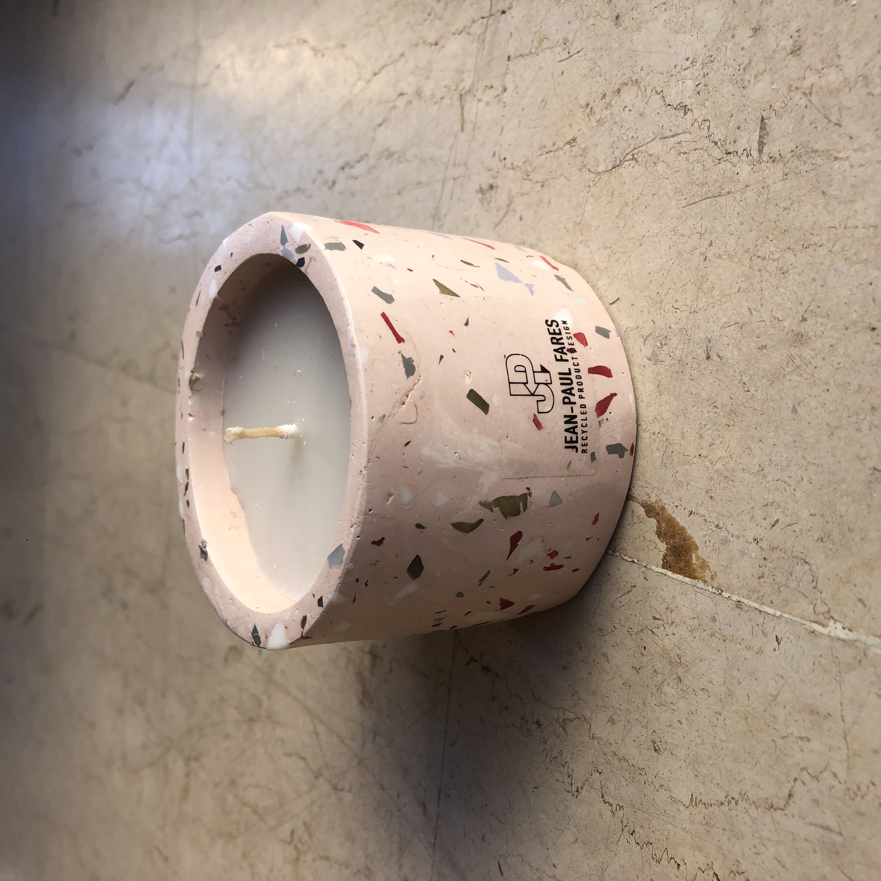 Bougie / Pot à plantes en béton et plastique recyclé I Plusieurs coloris
