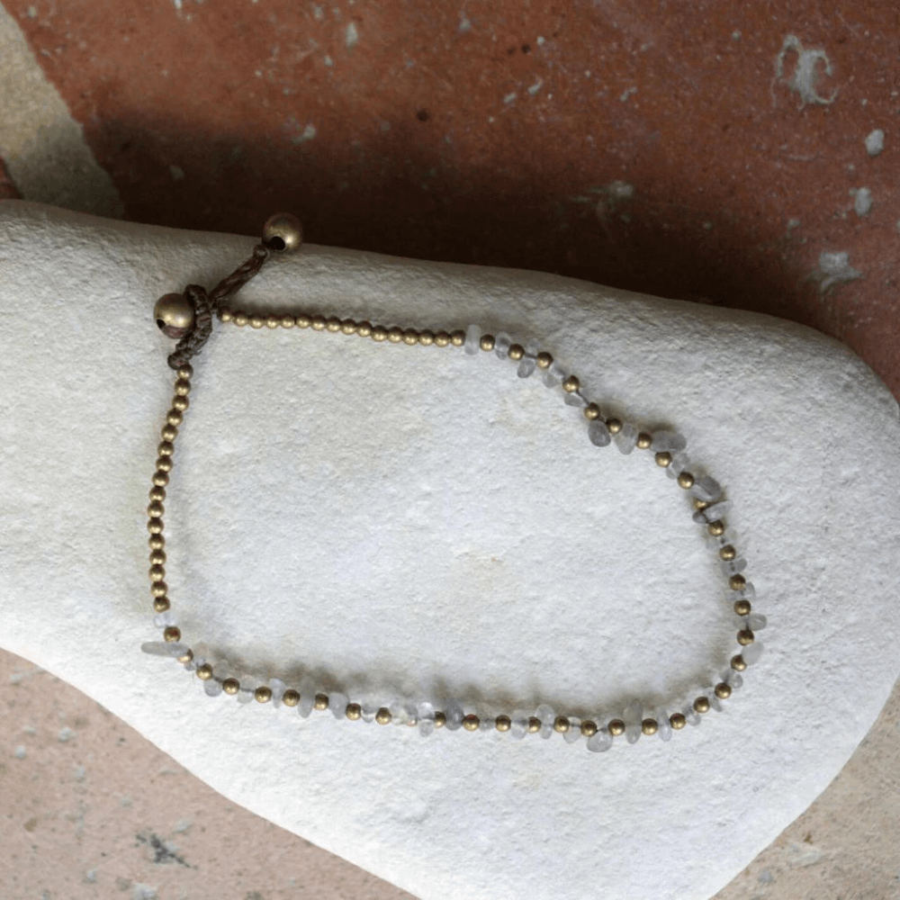 Bracelet de cheville en pierre naturelle de Citrine