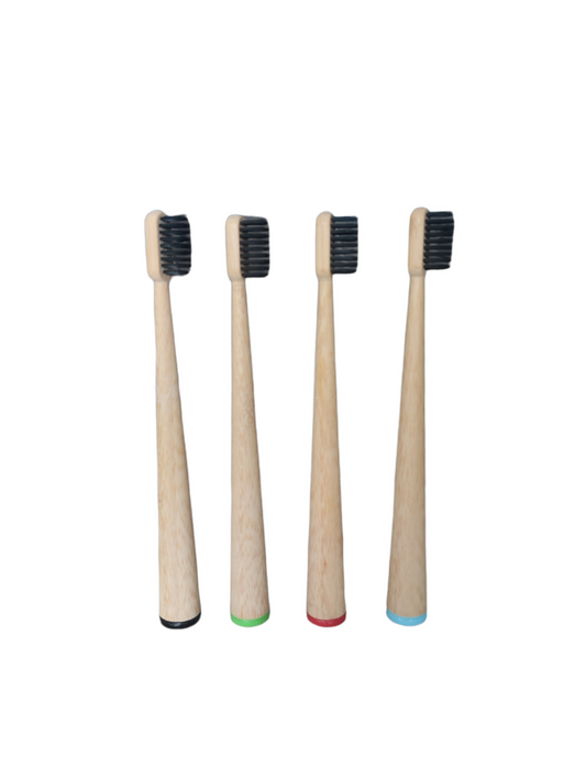 Brosse à dents avec pied intégré coloré en bambou naturel