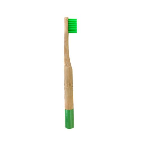 Brosse à dents colorée pour enfant en bambou naturel