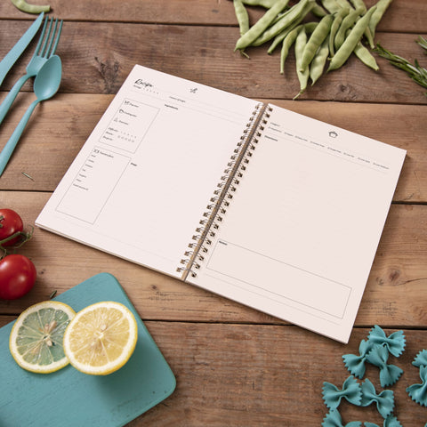 Carnet spirale de recettes à écrire papier recyclé