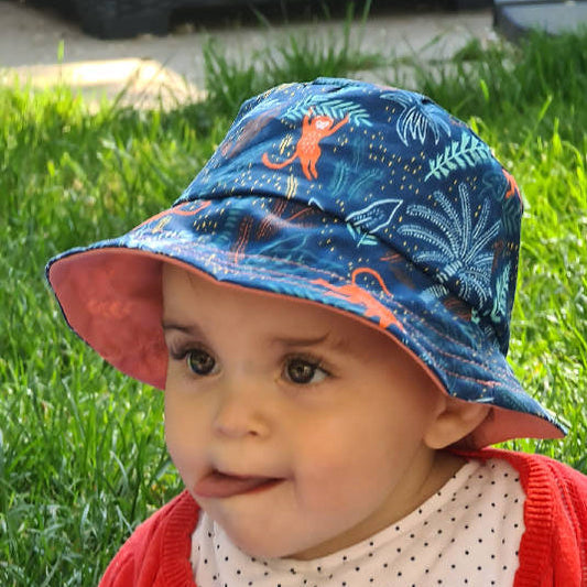 chapeau bob pour bébés enfants anti UV protection soleil reversible _ Doux soleil