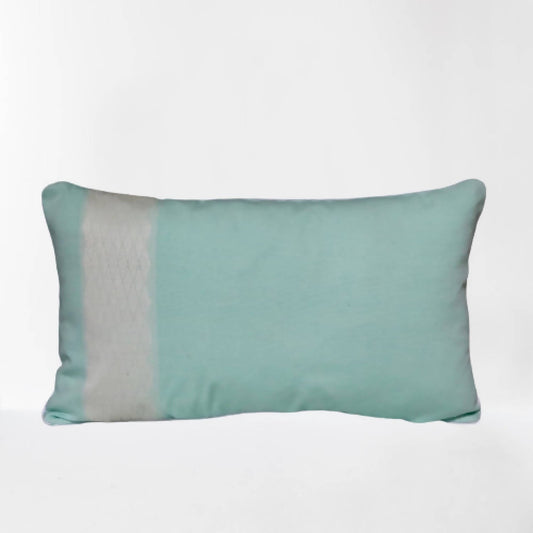 Coussin tissé en coton céladon Boni - Meanwhile Boutique