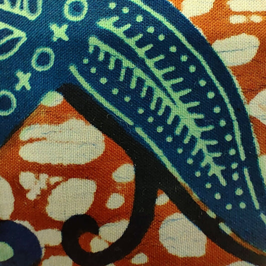 Couverture éco-responsable en tissu wax avec motifs feuilles