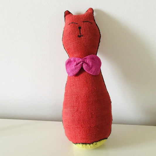 Doudou chat en chanvre pour enfant green cat