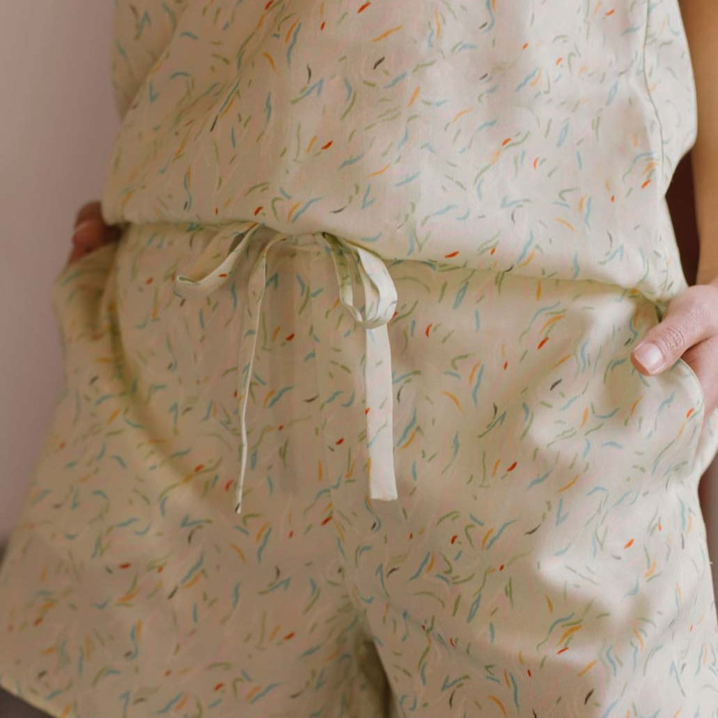 Ensemble pyjama short débardeur en tissu éco-responsable