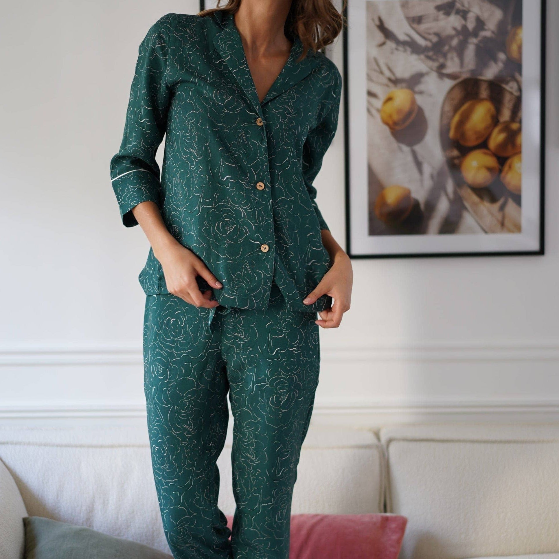 Ensemble pyjama avec pantalon en tissu éco-responsable