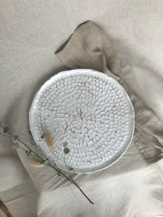 Gand plat a gâteau, tartes, en céramique artisanale - Meanwhile Boutique
