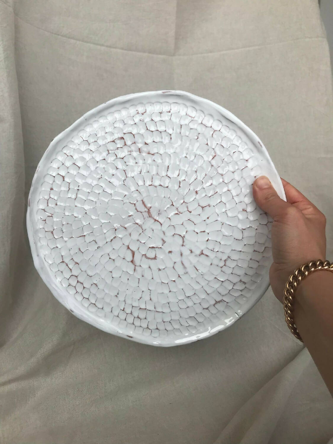 Gand plat a gâteau, tartes, en céramique artisanale - Meanwhile Boutique