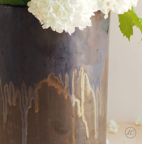 Grand vase unique fait-main en porcelaine couleur bronze - Meanwhile Boutique