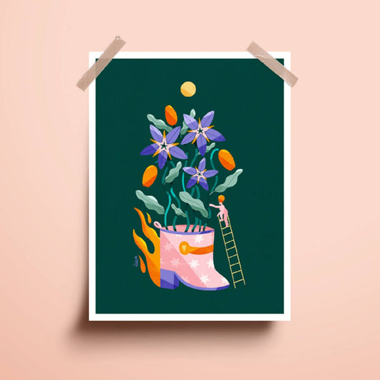 Illustration engagée papier recyclé Keep Growing - Meanwhile Boutique