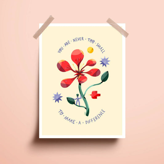 Illustration engagée papier recyclé Never Too Small - Meanwhile Boutique
