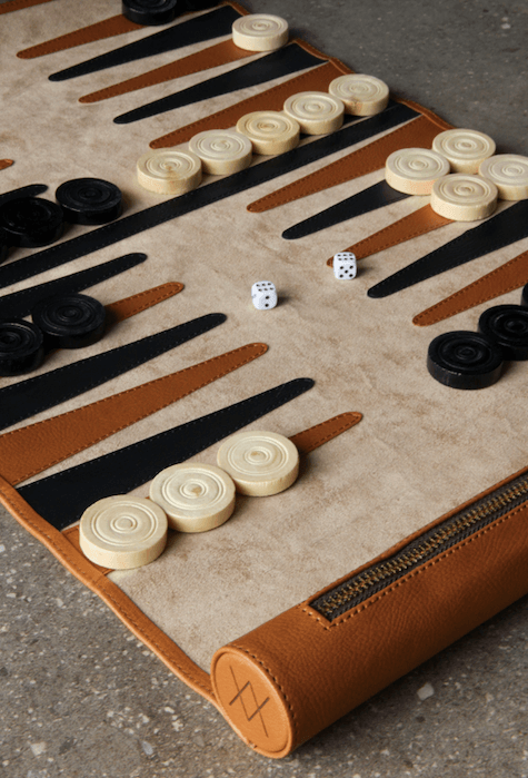 Jeu du Jacquet / backgammon de voyage en cuir végan - Meanwhile Boutique