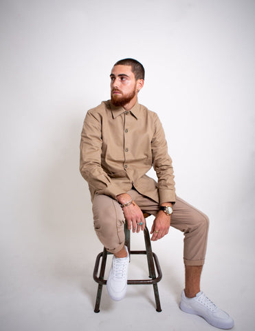 La Surchemise / Veste beige unisexe en coton Pima - Meanwhile Boutique