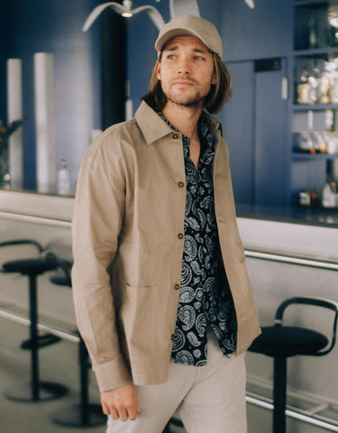 La Surchemise / Veste beige unisexe en coton Pima - Meanwhile Boutique