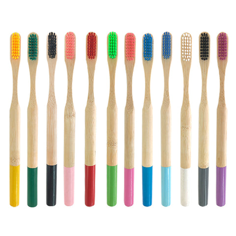 Lot de 10 brosses à dents en bambou pour adulte pour une hygiène buccale éco-responsable 