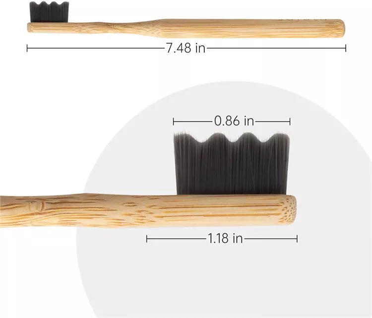 Lot de 5 brosses à dents ultra-douce 10 000 poils I Bambou