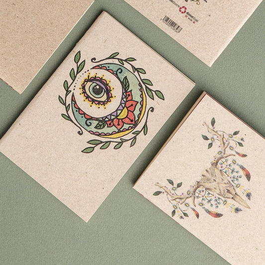 Mini Notebook avec une couverture illustrée en papier recyclé produit libanais
