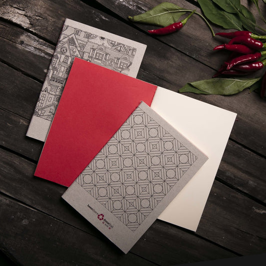 Petit carnet en papier recyclé I Formes géométriques