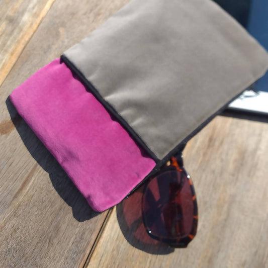 Pochette velour et lin upcyclés Printemps - Meanwhile Boutique