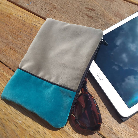 Pochette velour et lin upcyclés Printemps - Meanwhile Boutique