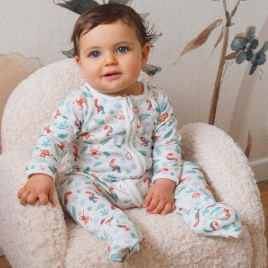 Pyjama éco-responsable unisexe en coton biologique pour bébé