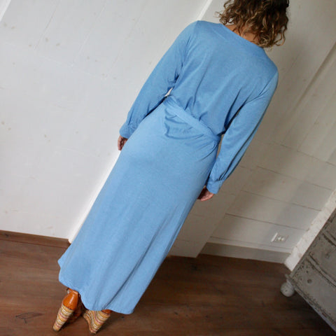 Robe Porte feuille fluide bleu clair