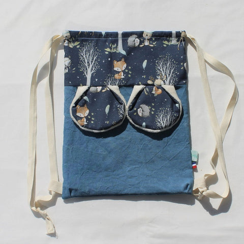 Sac à dos oreilles de lapin en tissu upcyclé 