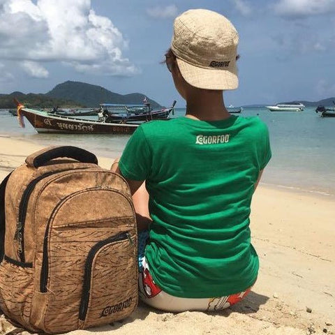 sac à dos en liege et lin imperméable certifié gorfoo