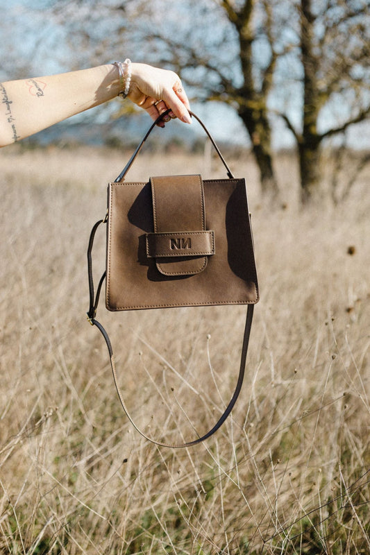 Sac à main bandoulière réglable végan en cuir de maïs