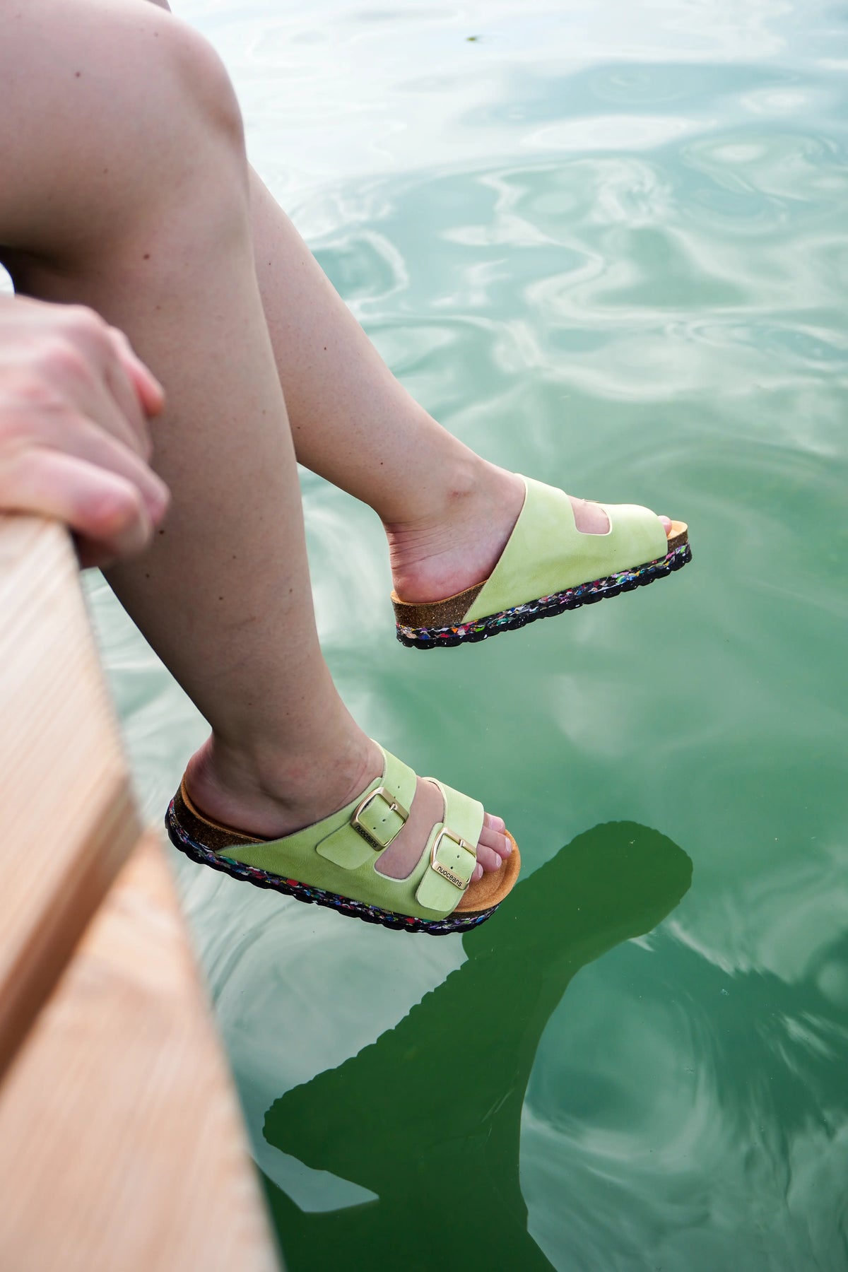 Sandales vertes véganes - Seafoam