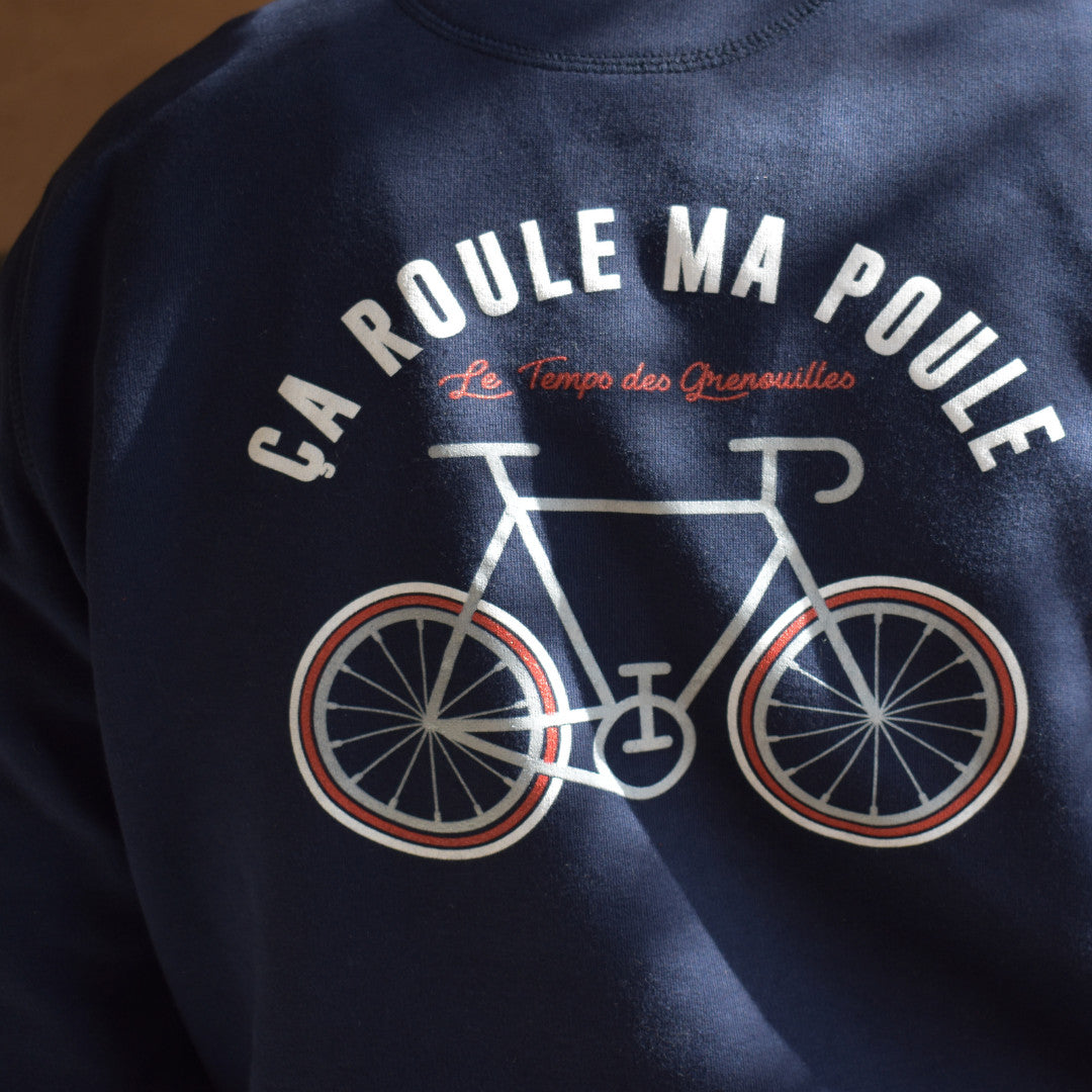 Sweatshirt gris mixte réfléchissant pour cyclistes matières recyclées mode éthique marque française