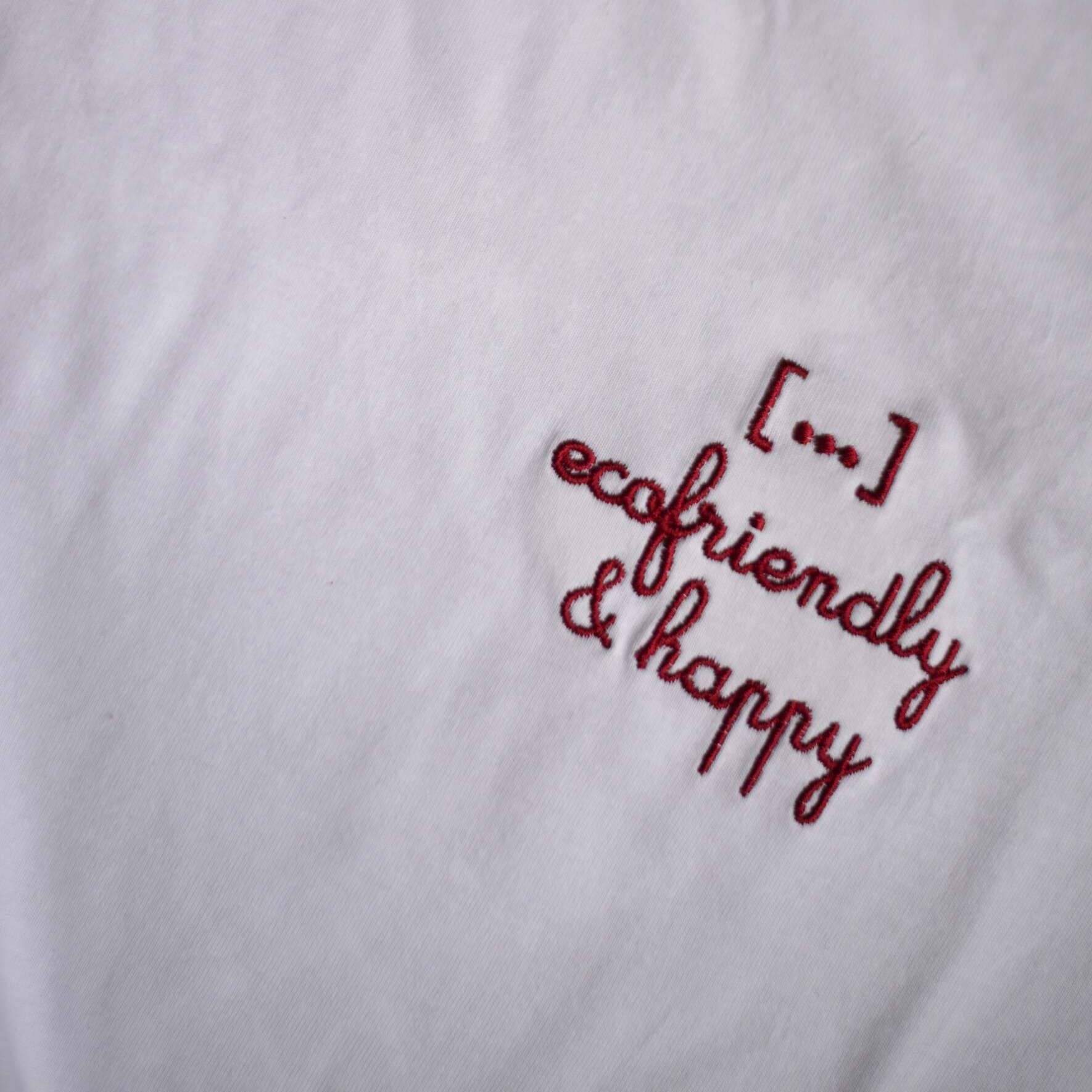 T-shirt ecofriendly & happy produit exclusif en coton bio de Meanwhile Boutique