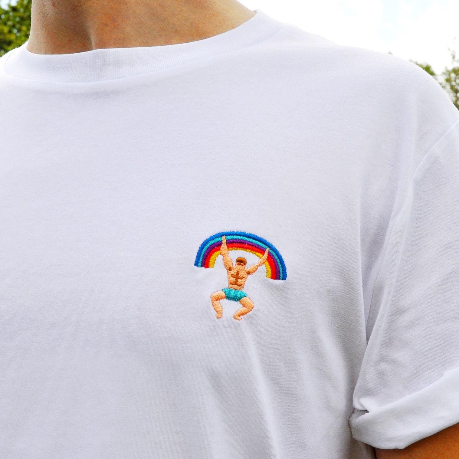 T-shirt blanc Rainbow Girl & Man - Meanwhile Boutique